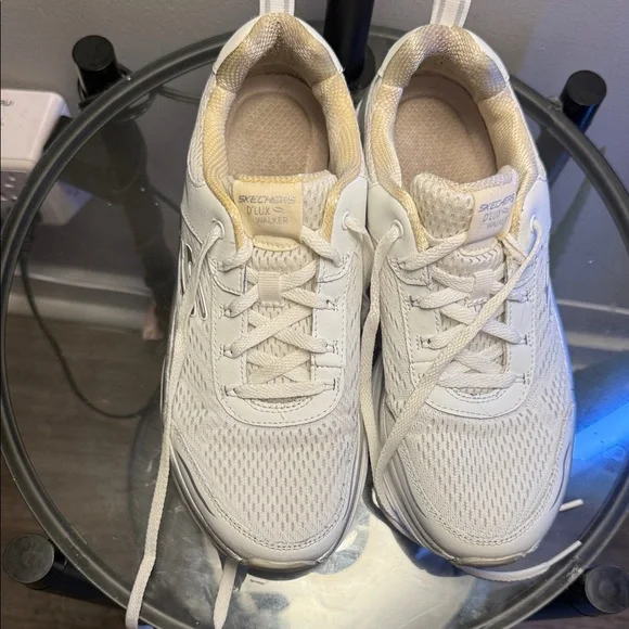 Skechers White and Cream Athletic Sneakers - Picture 2 of 6